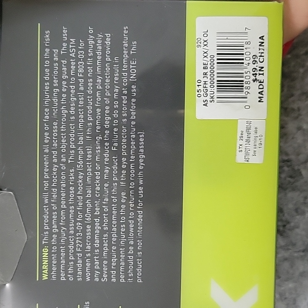 STX Dual Sport Eye Guard NIB - Picture 5 of 6